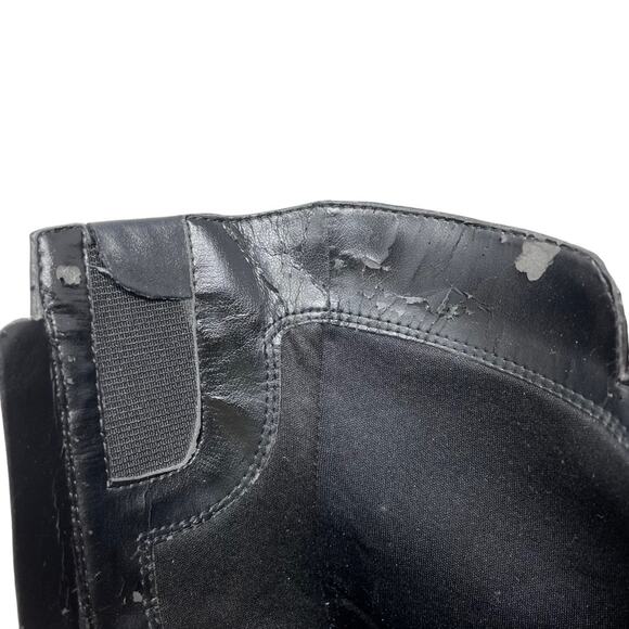 Ecco Size 40(9) Black Leather Mid Calf Boots Adjustable Buckle Side Zip-Flaw - Picture 16 of 16